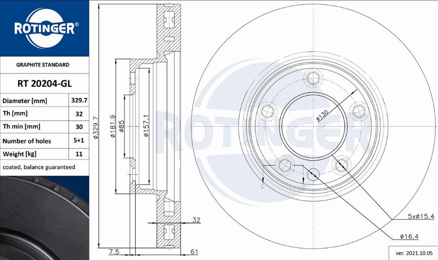 Rotinger RT 20204-GL - Discofreno autozon.pro