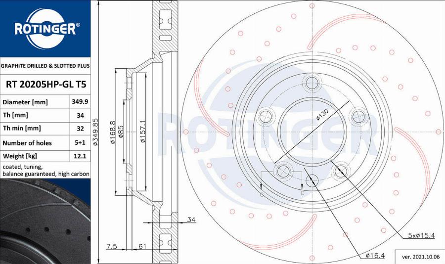 Rotinger RT 20205HP-GL T5 - Discofreno autozon.pro