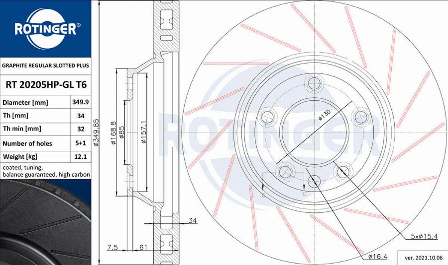 Rotinger RT 20205HP-GL T6 - Discofreno autozon.pro