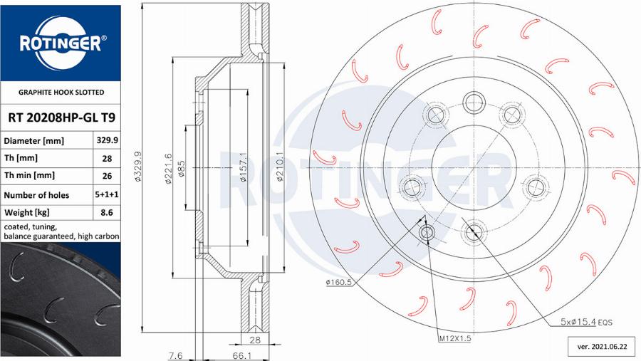 Rotinger RT 20208HP-GL T9 - Discofreno autozon.pro