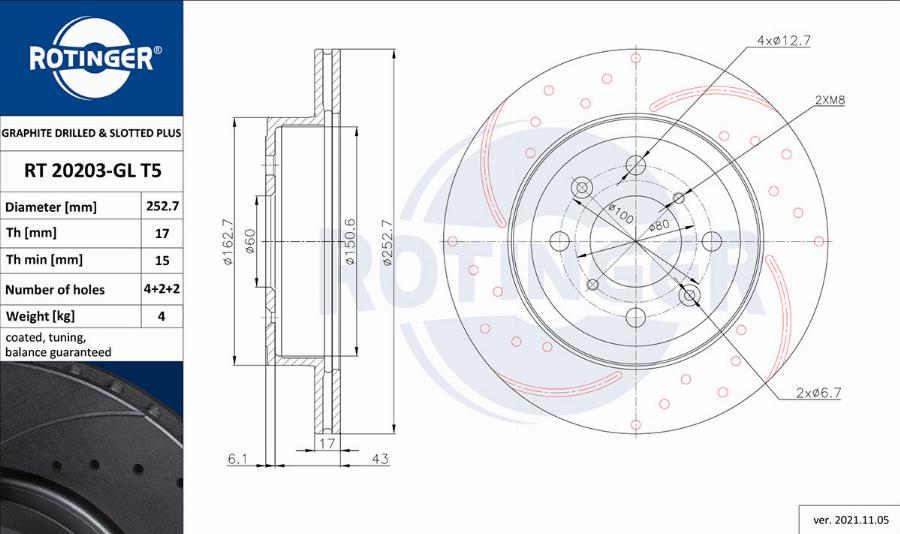 Rotinger RT 20203-GL T5 - Discofreno autozon.pro