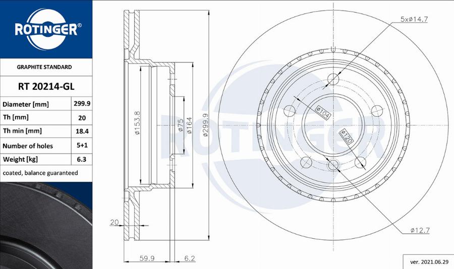 Rotinger RT 20214-GL - Discofreno autozon.pro