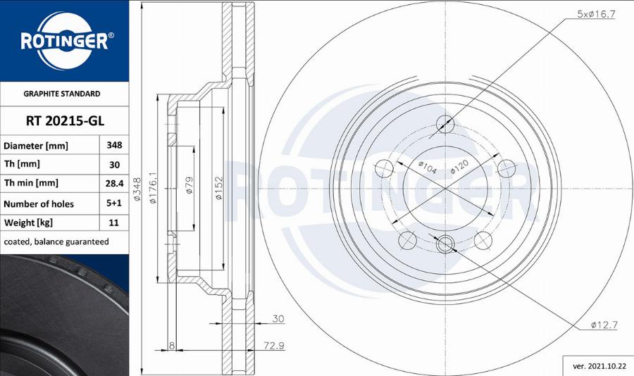 Rotinger RT 20215-GL - Discofreno autozon.pro