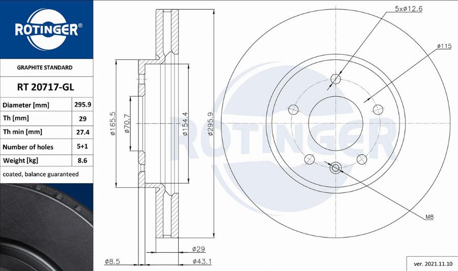 Rotinger RT 20717-GL - Discofreno autozon.pro