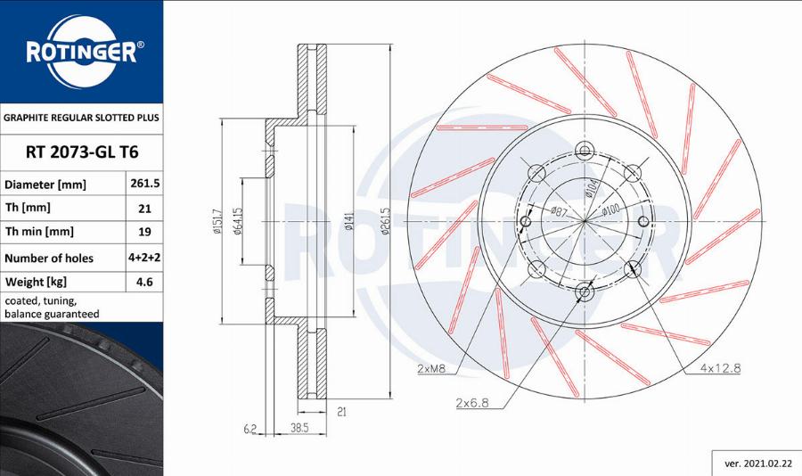 Rotinger RT 2073-GL T6 - Discofreno autozon.pro