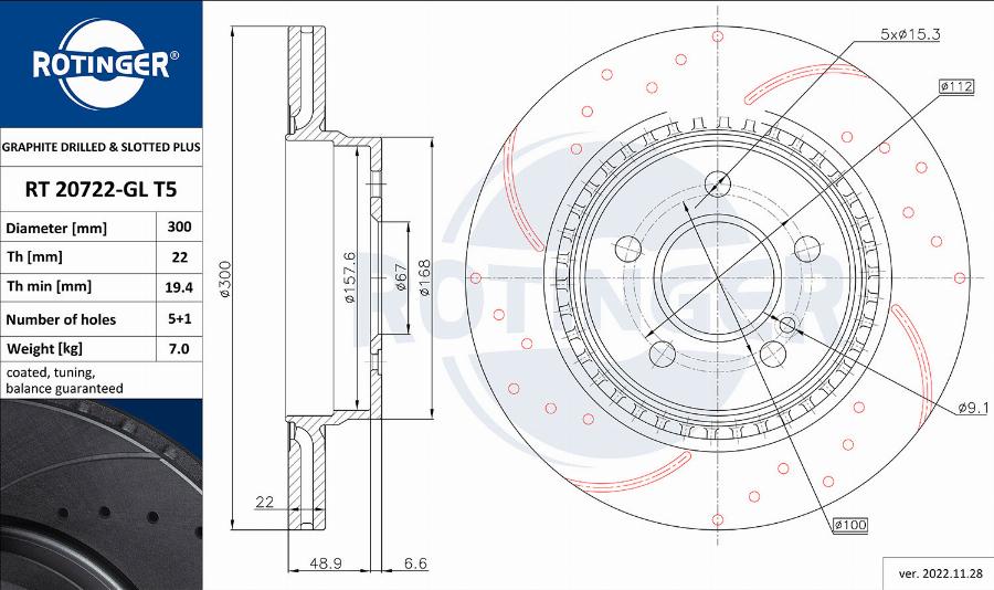 Rotinger RT 20722-GL T5 - Discofreno autozon.pro