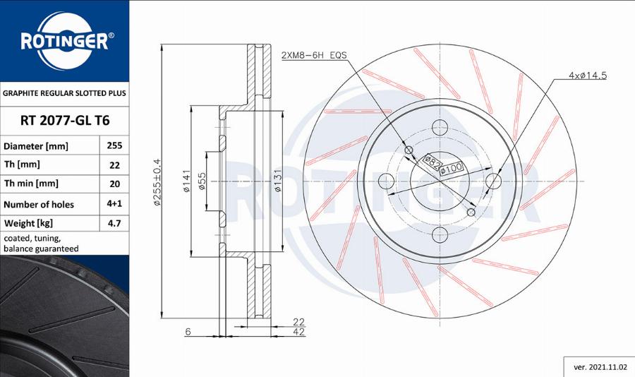 Rotinger RT 2077-GL T6 - Discofreno autozon.pro