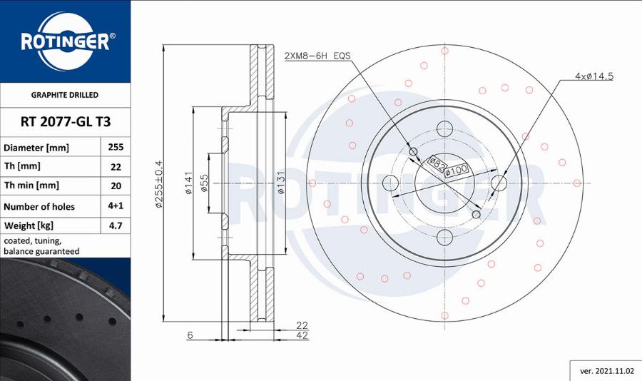 Rotinger RT 2077-GL T3 - Discofreno autozon.pro