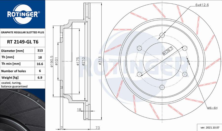 Rotinger RT 2149-GL T6 - Discofreno autozon.pro