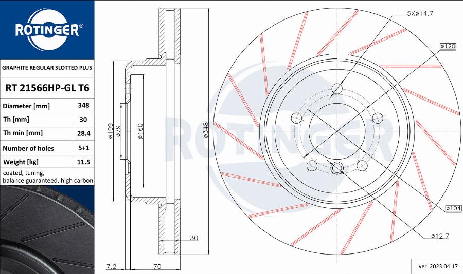 Rotinger RT 21566HP-GL T6 - Discofreno autozon.pro