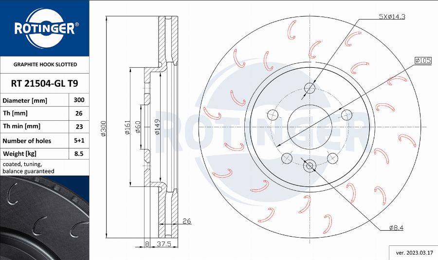 Rotinger RT 21504-GL T9 - Discofreno autozon.pro