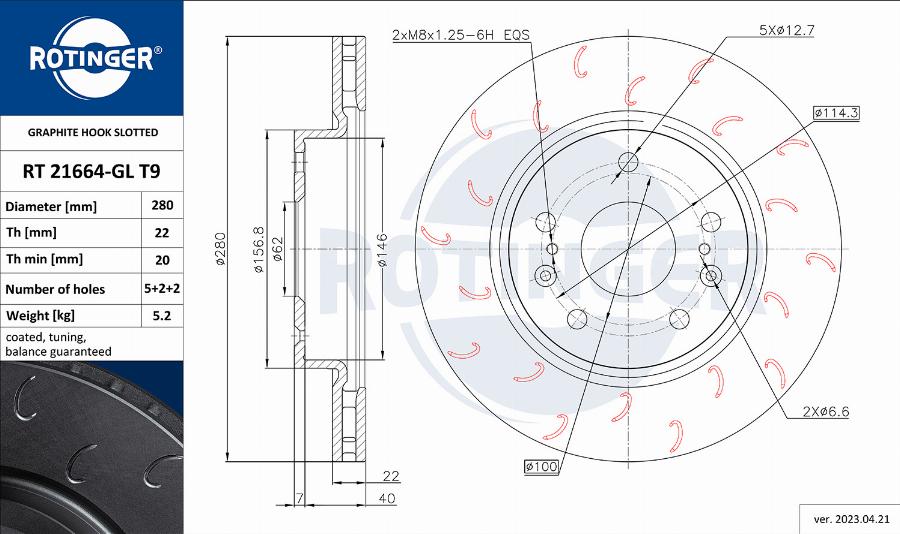 Rotinger RT 21664-GL T9 - Discofreno autozon.pro