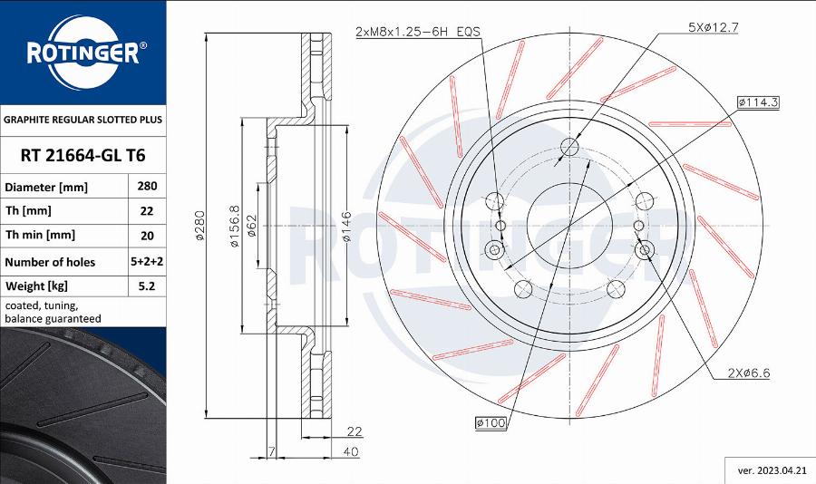 Rotinger RT 21664-GL T6 - Discofreno autozon.pro