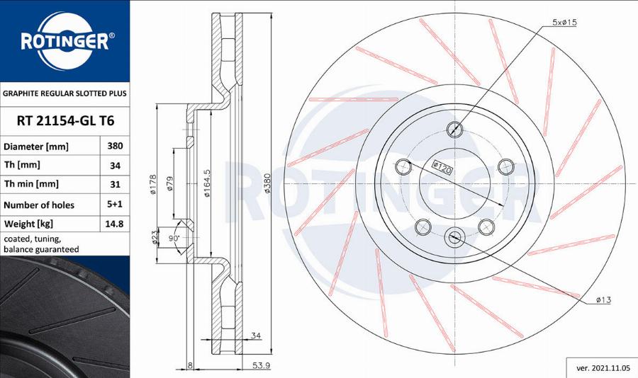 Rotinger RT 21154-GL T6 - Discofreno autozon.pro