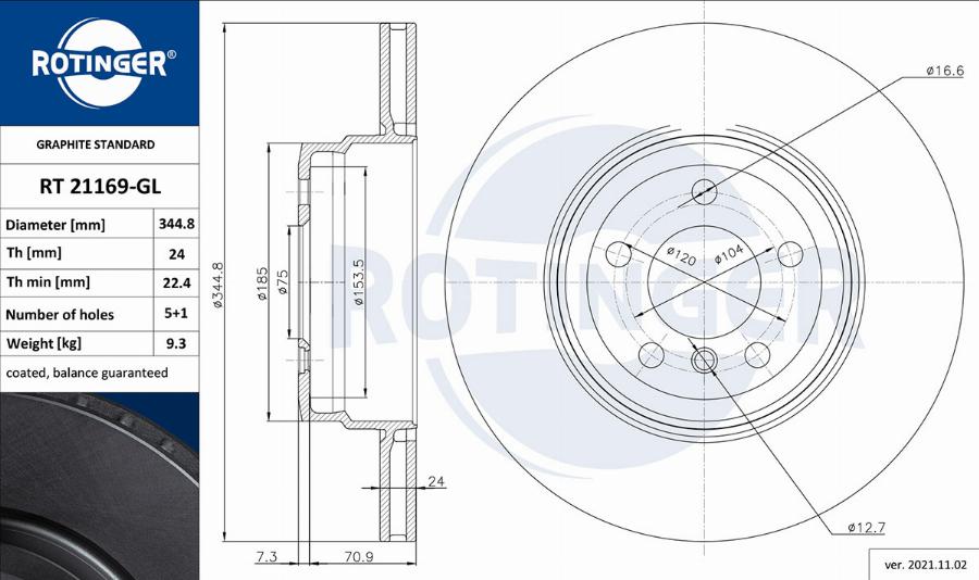 Rotinger RT 21169-GL - Discofreno autozon.pro