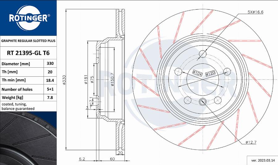 Rotinger RT 21395-GL T6 - Discofreno autozon.pro