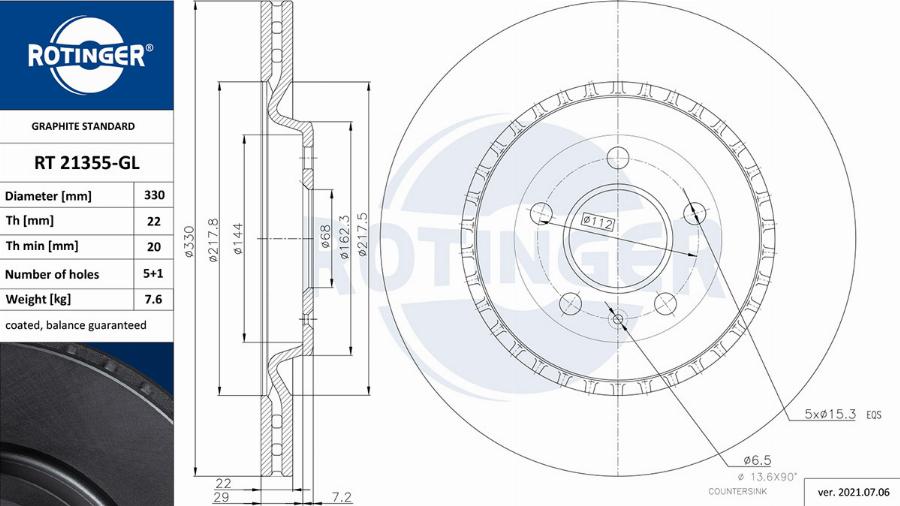 Rotinger RT 21355-GL - Discofreno autozon.pro