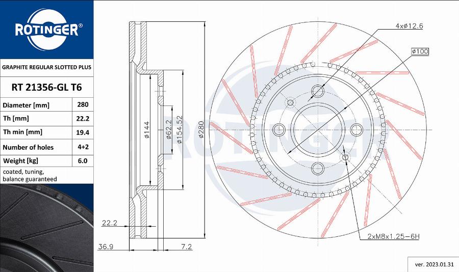 Rotinger RT 21356-GL T6 - Discofreno autozon.pro