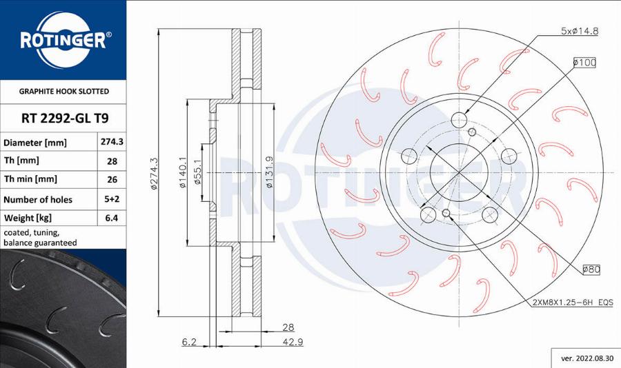 Rotinger RT 2292-GL T9 - Discofreno autozon.pro