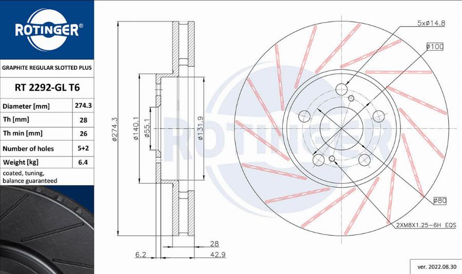 Rotinger RT 2292-GL T6 - Discofreno autozon.pro