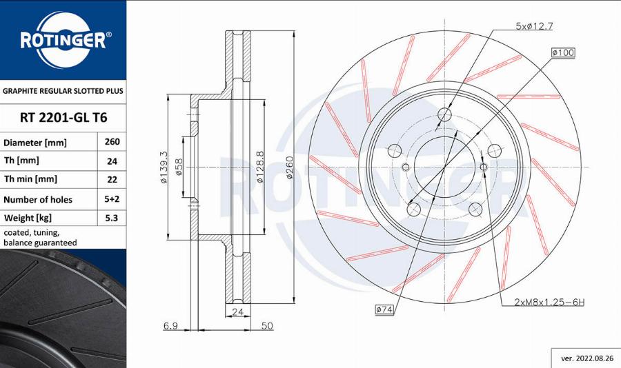 Rotinger RT 2201-GL T6 - Discofreno autozon.pro