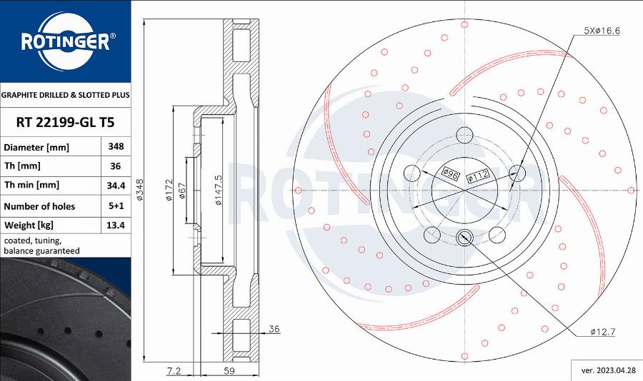 Rotinger RT 22199-GL T5 - Discofreno autozon.pro