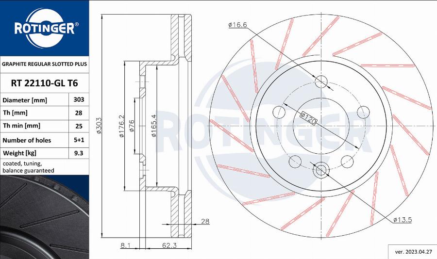 Rotinger RT 22110-GL T6 - Discofreno autozon.pro