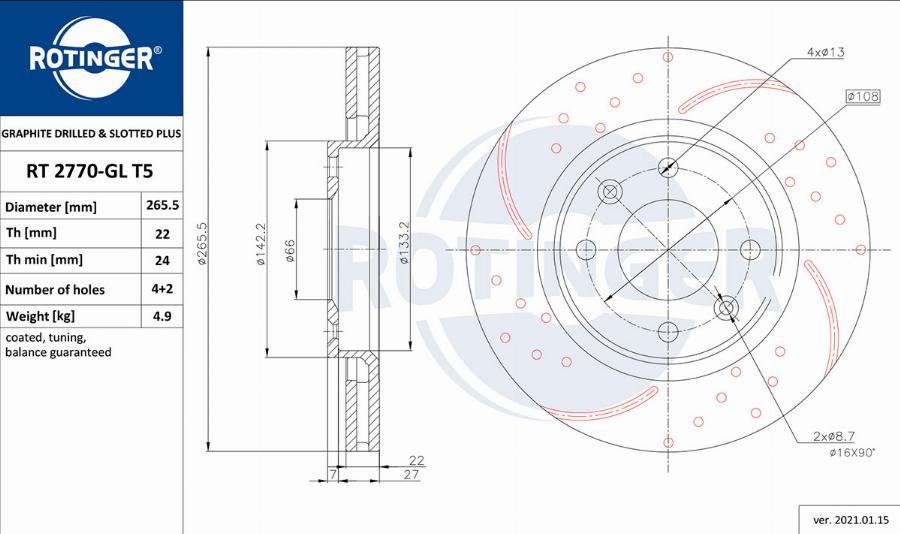 Rotinger RT 2770-GL T5 - Discofreno autozon.pro