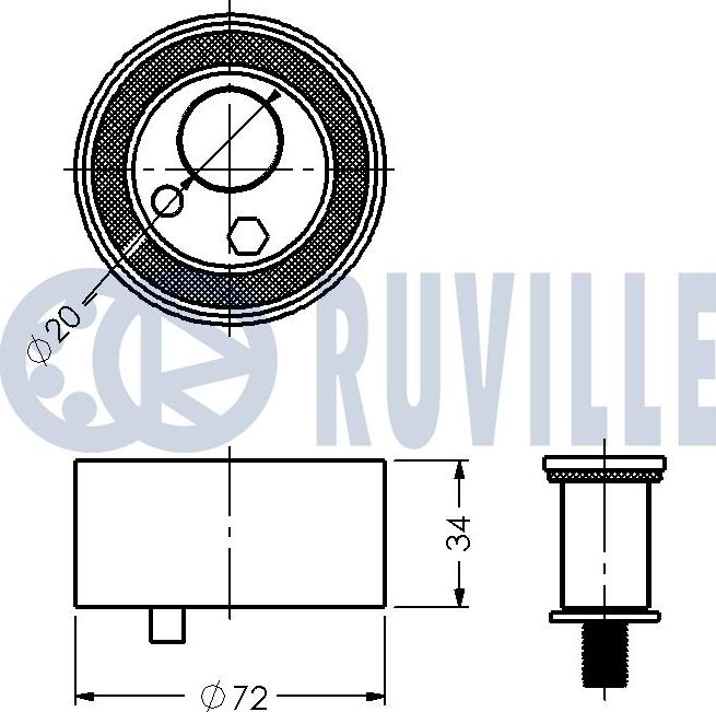 Ruville 540557 - Rullo tenditore, Cinghia dentata autozon.pro