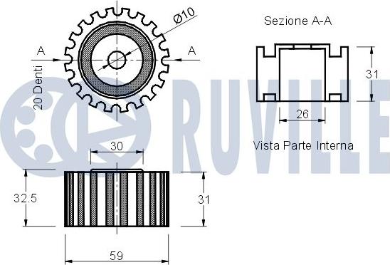 Ruville 540589 - Galoppino / Guidacinghia, Cinghia dentata autozon.pro