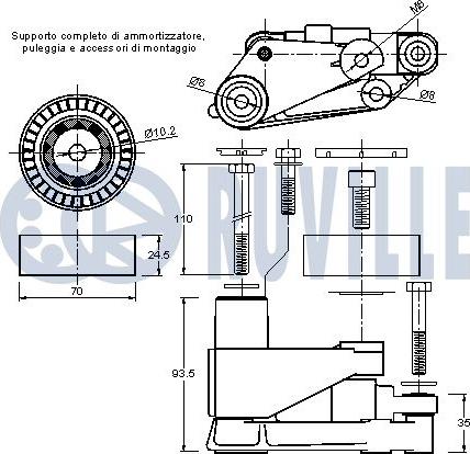 Ruville 540536 - Tendicinghia, Cinghia Poly-V autozon.pro