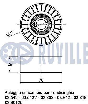 Ruville 540538 - Galoppino / Guidacinghia, Cinghia Poly-V autozon.pro