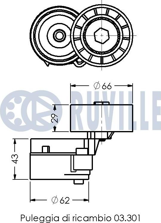 Ruville 540522 - Tendicinghia, Cinghia Poly-V autozon.pro