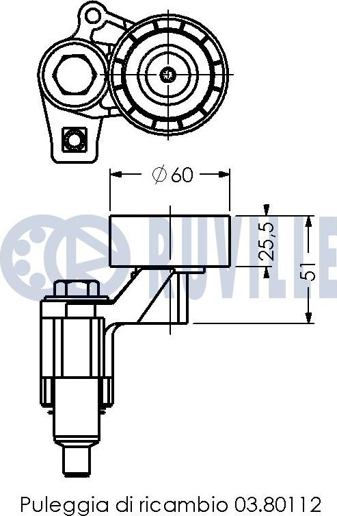 Ruville 540619 - Tendicinghia, Cinghia Poly-V autozon.pro