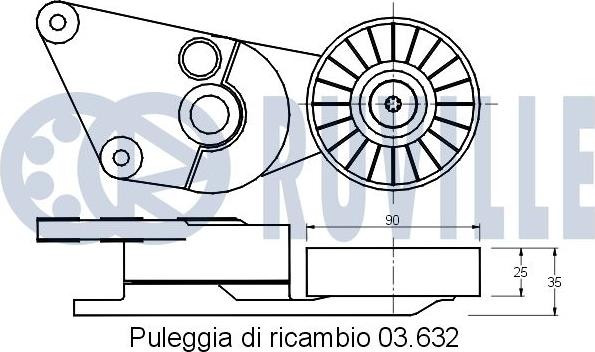 Ruville 540623 - Tendicinghia, Cinghia Poly-V autozon.pro