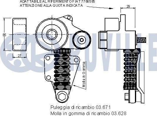 Ruville 540627 - Tendicinghia, Cinghia Poly-V autozon.pro