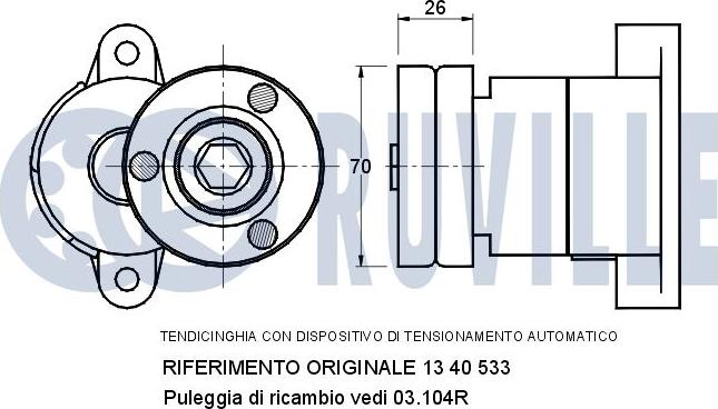 Ruville 540097 - Tendicinghia, Cinghia Poly-V autozon.pro