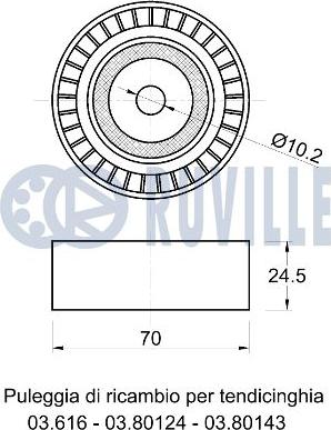 Ruville 540158 - Galoppino / Guidacinghia, Cinghia Poly-V autozon.pro