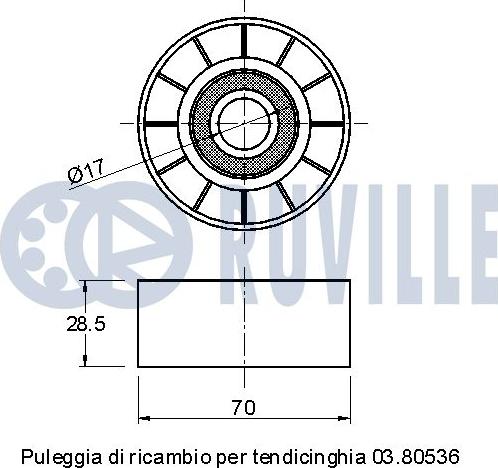 Ruville 540868 - Galoppino / Guidacinghia, Cinghia Poly-V autozon.pro