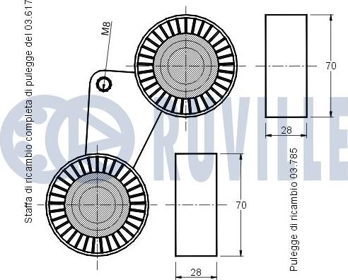 Ruville 540805 - Tendicinghia, Cinghia Poly-V autozon.pro