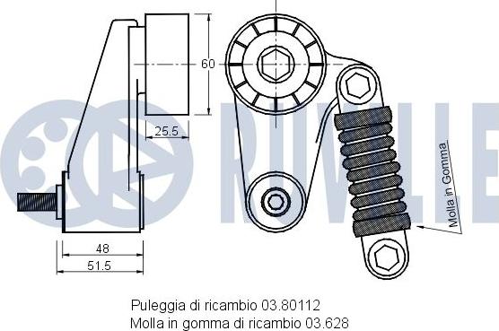 Ruville 540808 - Tendicinghia, Cinghia Poly-V autozon.pro