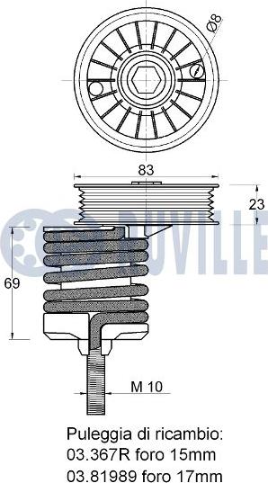 Ruville 540356 - Tendicinghia, Cinghia Poly-V autozon.pro