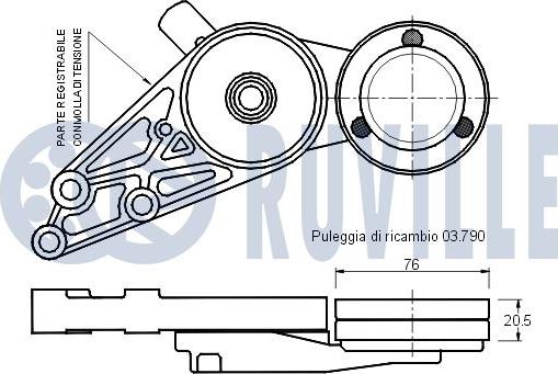 Ruville 540358 - Tendicinghia, Cinghia Poly-V autozon.pro