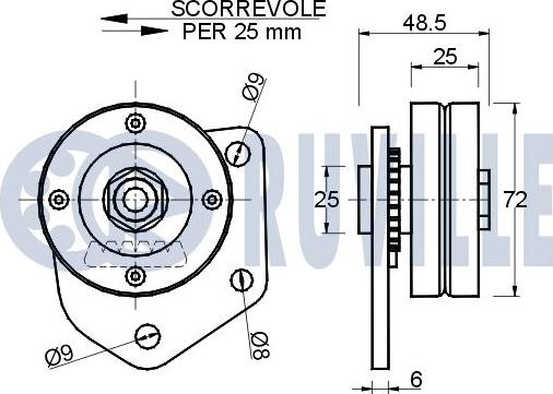 Ruville 540266 - Galoppino / Guidacinghia, Cinghia Poly-V autozon.pro