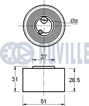 Ruville 540267 - Rullo tenditore, Cinghia dentata autozon.pro