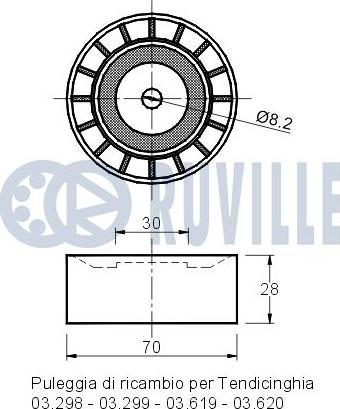 Ruville 540210 - Galoppino / Guidacinghia, Cinghia Poly-V autozon.pro