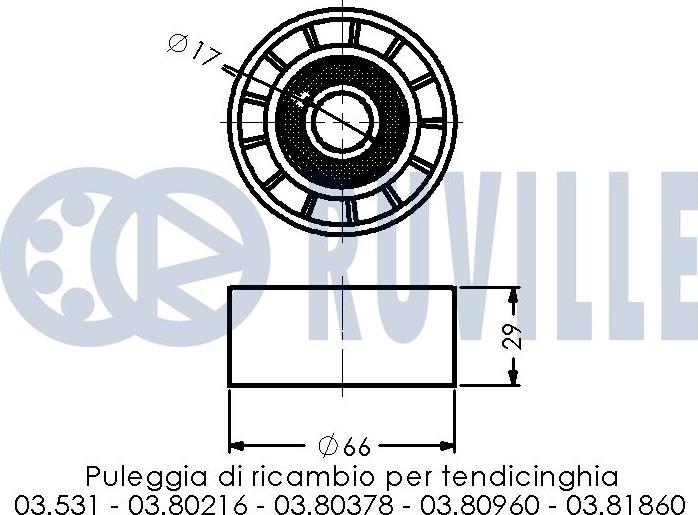 Ruville 540288 - Galoppino / Guidacinghia, Cinghia Poly-V autozon.pro