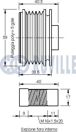 Ruville 541916 - Puleggia cinghia, Alternatore autozon.pro