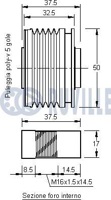 Ruville 541929 - Puleggia cinghia, Alternatore autozon.pro