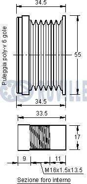 Ruville 541921 - Puleggia cinghia, Alternatore autozon.pro